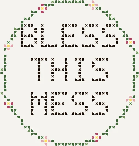 Bless This Mess Cross Stitch Pattern preview