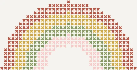 Boho Rainbow Cross Stitch Pattern preview