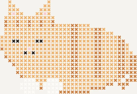 Orange Cat Loaf Cross Stitch Pattern preview