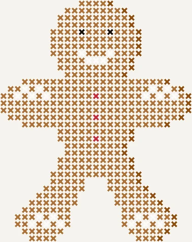 Gingerbread Man Cross Stitch Pattern preview