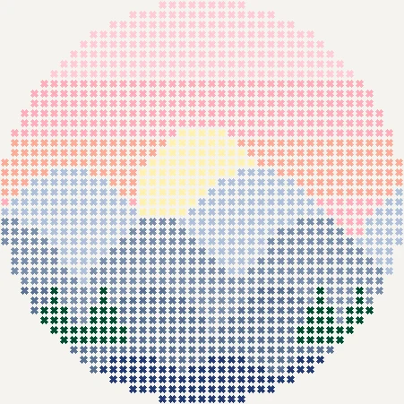Mountain Sunset Cross Stitch Pattern preview