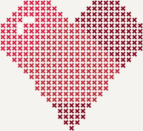 Red Heart Cross Stitch Pattern preview