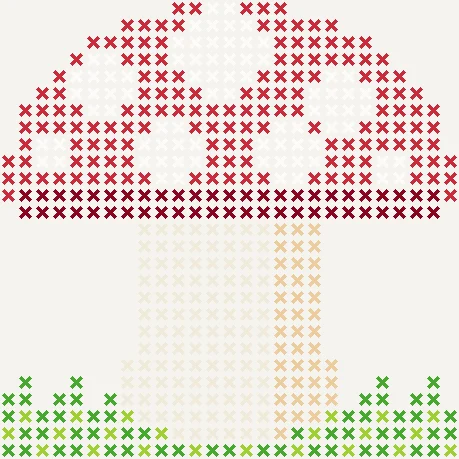 Red Mushroom Cross Stitch Pattern preview
