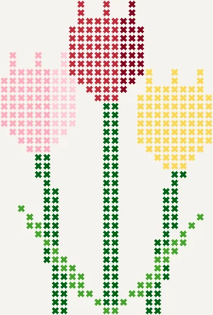 Tulips Cross Stitch Pattern preview